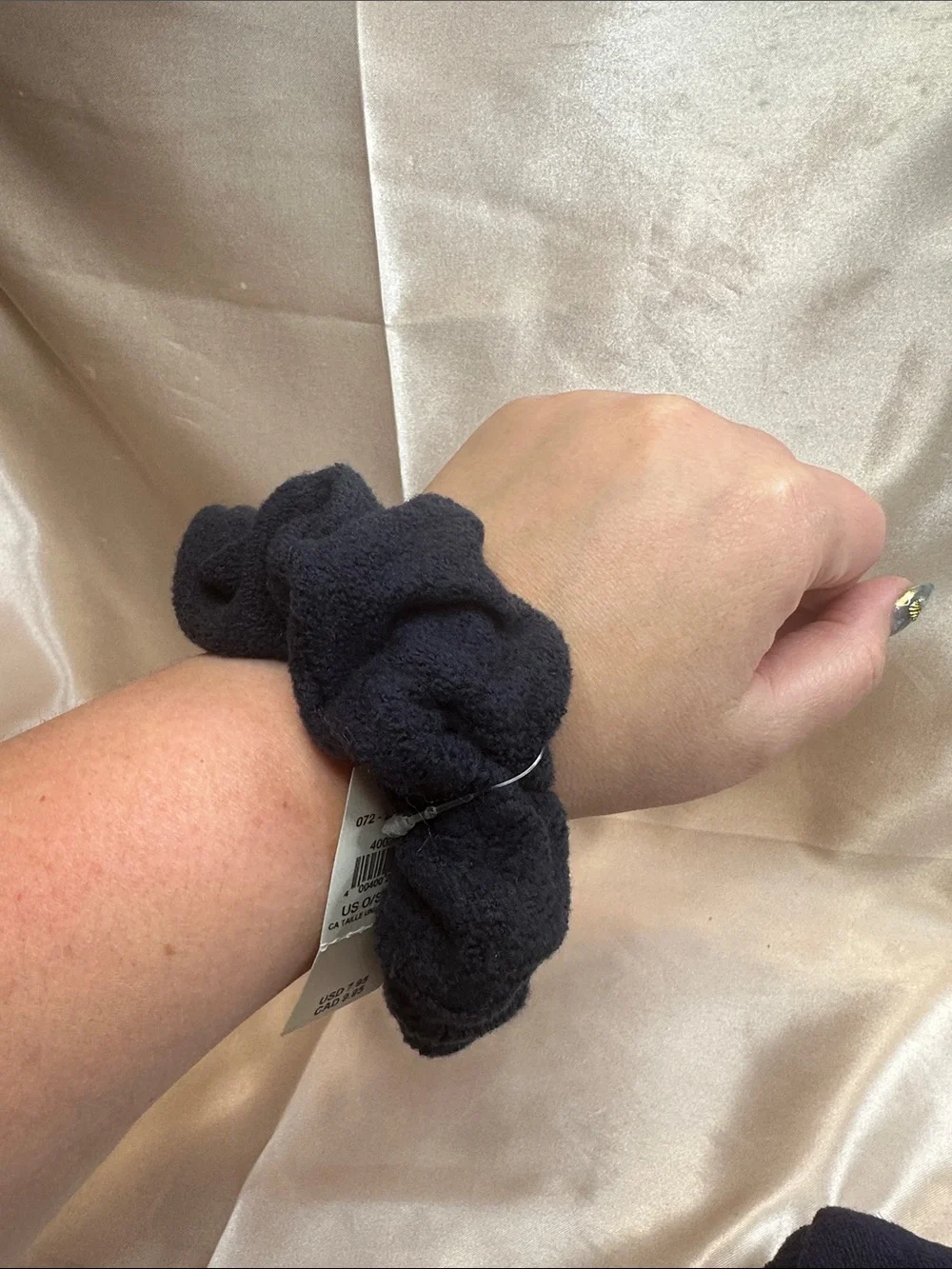 AERIE Navy Terry Cloth Hair Scrunchie - NWT